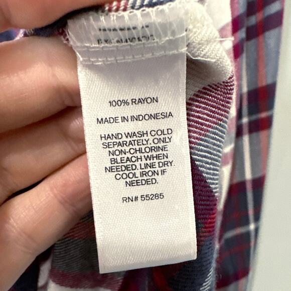 Express Plaid Tunic Style Button Down Women's Large - Picture 4 of 5